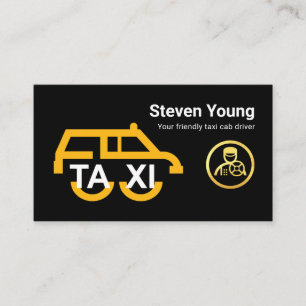 Carte De Visite Chauffeur de Wagon de Gare de Taxi Jaune