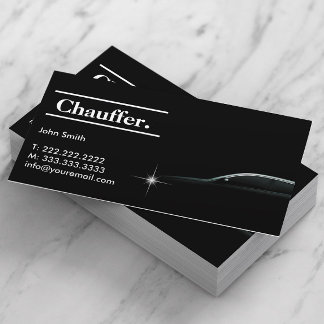 Carte De Visite Chauffeur élégant de taxi foncé / Chauffeur