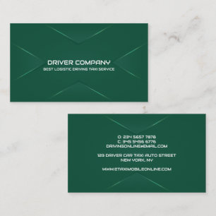 Carte De Visite Chauffeur élégant et vert