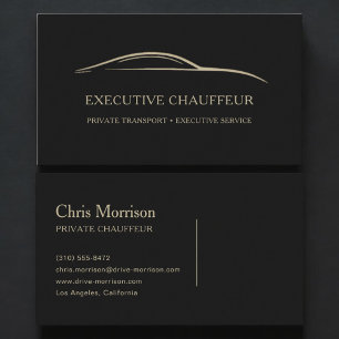 Carte De Visite Chauffeur Exécutif Noir & Or