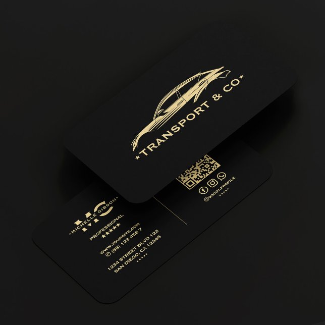 Carte De Visite Chauffeur Executive de Location de Voitures Modern (Modern Driver Car Rental Executive Chauffeur Black Business Card
)