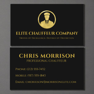 Carte De Visite Chauffeur Or Noir