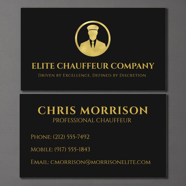 Carte De Visite Chauffeur Or Noir (Créateur téléchargé)
