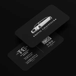 Carte De Visite Chauffeur Privé Transport de Luxe VIP Noir
