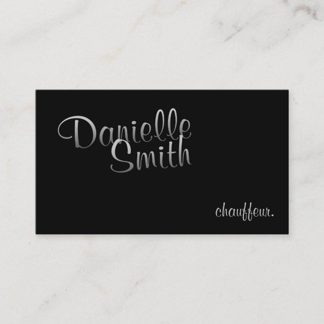 Carte De Visite Chauffeur Stylé pour sa Calligraphie (Devant)