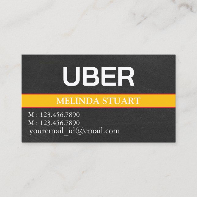 Carte De Visite Chauffeur Uber Personnalisé Moderne  (Devant)