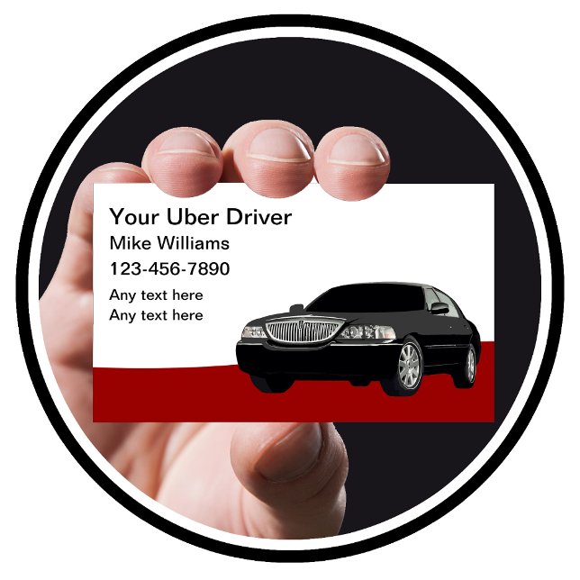 Carte De Visite Chauffeur Uber pour service de mise en relation (Créateur téléchargé)