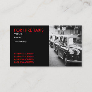 Carte De Visite Chauffeurs de taxi de Londres
