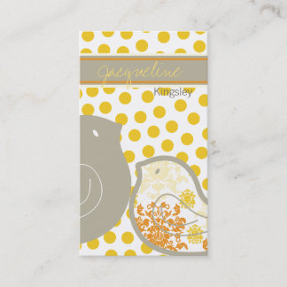 Carte De Visite Chaussettes douces et jaunes en damas Pois Whimsic