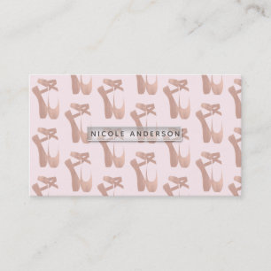 Carte De Visite Chaussons de ballet roses danse rose gold