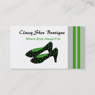 Carte De Visite Chaussure classique - Noir et Vert