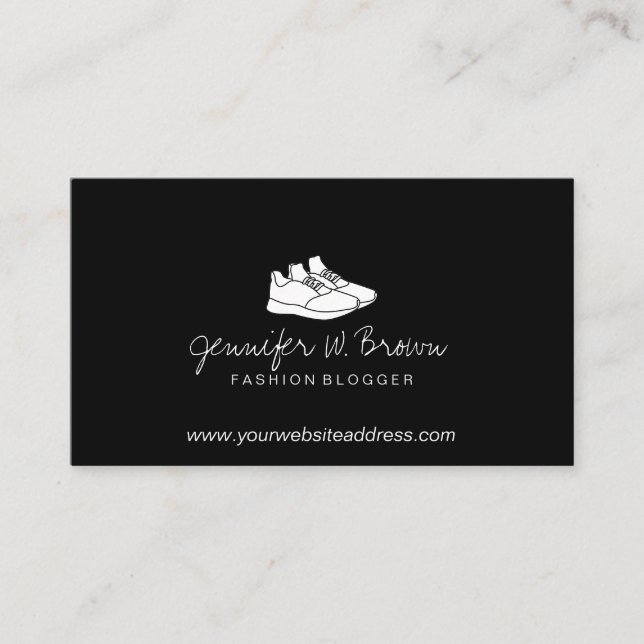 Carte De Visite Chaussure de sport blanche pour gym (Devant)