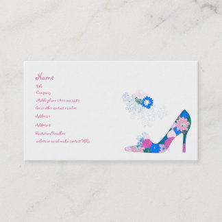 Carte De Visite Chaussure rose et bleue de fleur