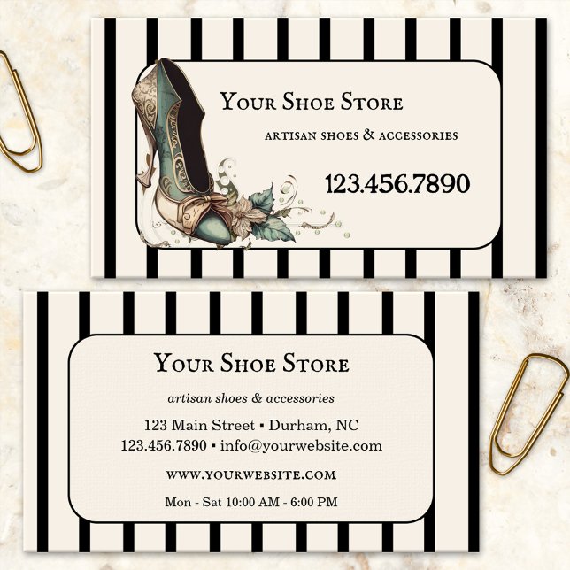 Carte De Visite Chaussures artisanales de mode (Créateur téléchargé)