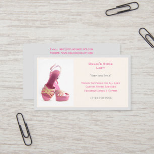 Carte De Visite Chaussures de mode gris pour femmes rose talons ha