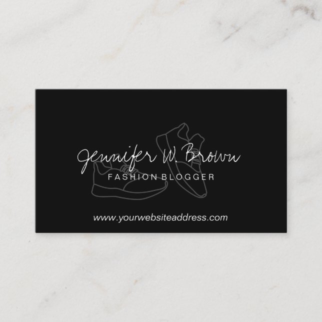 Carte De Visite Chaussures de sport noires en baskets (Devant)