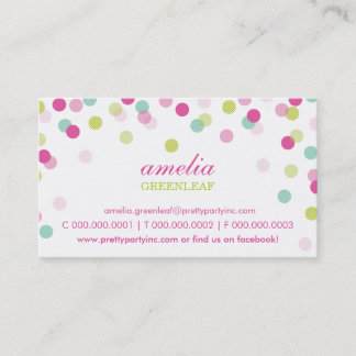 CARTE DE VISITE :: chaux de menthe rose confetti