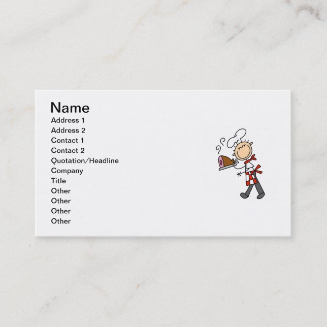 Carte De Visite Chef avec jambon cuit (Devant)