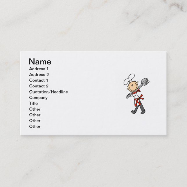 Carte De Visite Chef avec pince à salade (Devant)