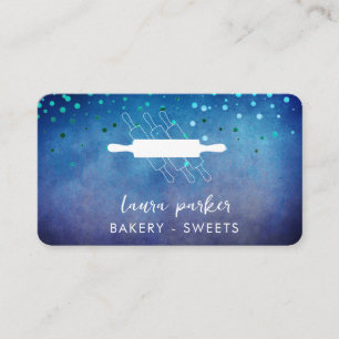 Carte De Visite Chef boulangerie Rolling Pâtisserie Bleue Faite à