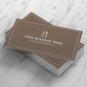 Carte De Visite Chef Cuisine simple encadrée Brown