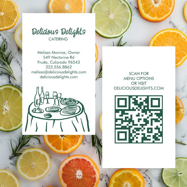 Carte De Visite Chef cuisinier Planification de l'événement Food P (Catering Chef Event Planning Food Prep CUSTOM QR Business Card
)