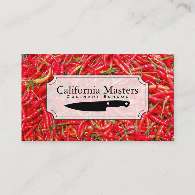 Carte De Visite Chef culinaire | Red Chilis (Devant)