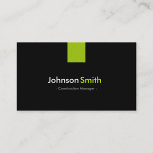 Carte De Visite Chef de construction Moderne Mint Vert