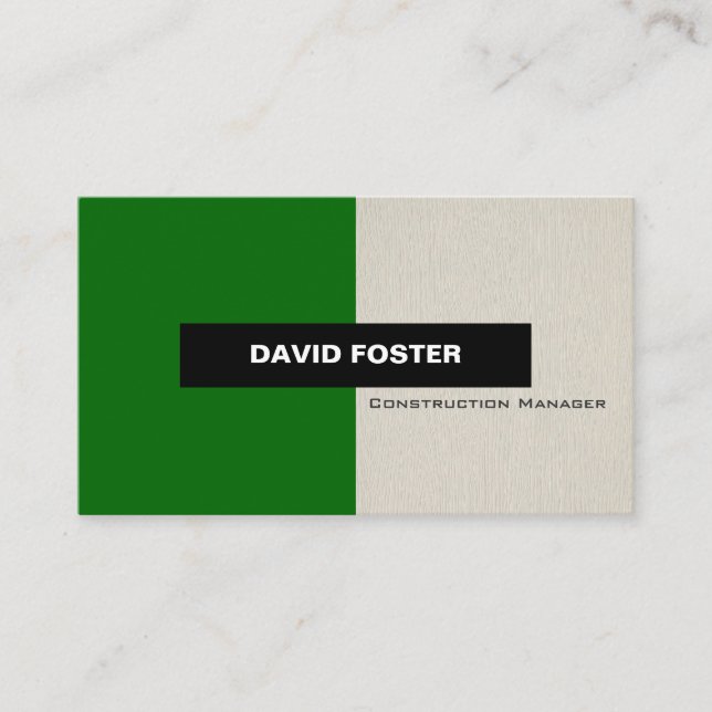 Carte De Visite Chef de construction - Simple élégant et élégant (Devant)