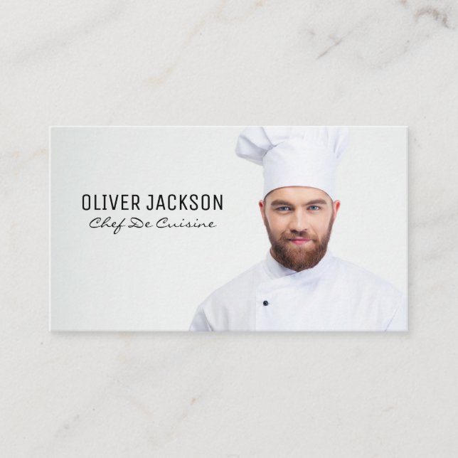 Carte De Visite Chef exécutif | Ajouter une image personnalisée (Devant)