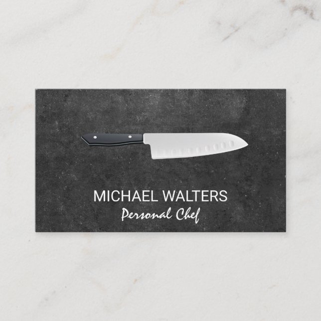 Carte De Visite Chef exécutif Slate | Culinaire (Devant)