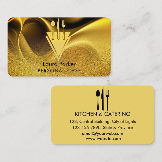 Carte De Visite Chef Fournitures de cuisine de restaurant pour per (Devant / Derrière)