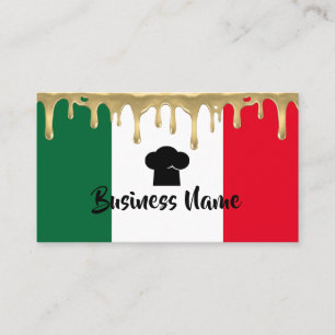 Carte De Visite Chef italien de restaurant de pâtes de pizza