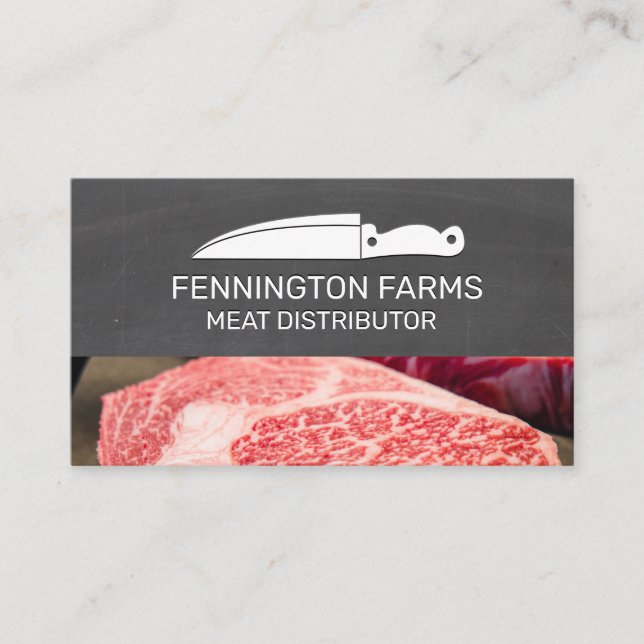 Carte De Visite Chef Knife | Tableau | Viande de Steak (Devant)
