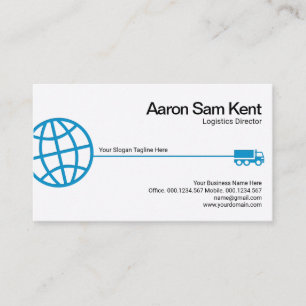 Carte De Visite Chef logistique de ligne de camionnage Blue Globe