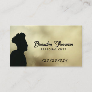 Carte De Visite Chef noir moderne Silhouette avec Fumée