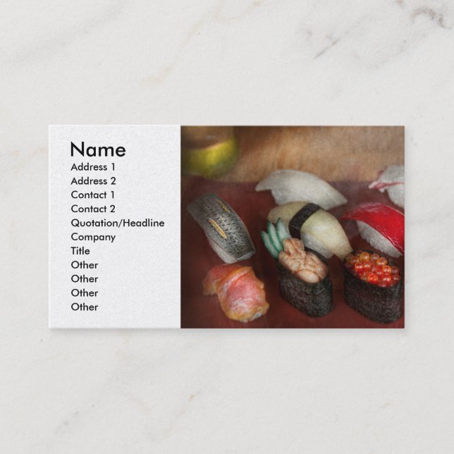 Carte De Visite Chef - nourriture - oh, j'ai pris des sushi la (Devant)