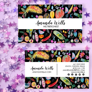 Carte De Visite Chef nutritionniste Diététiste Fruits Légume uniqu