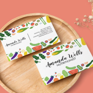 Carte De Visite Chef nutritionniste Entraîneur Unique Légumes Art