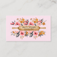 Chef pâtissier Baker Rolling Pin Floral Rose