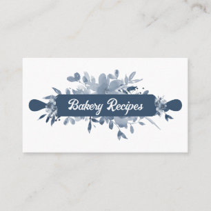 Carte De Visite Chef Pâtissier Bleu Marine Boulangerie Maison