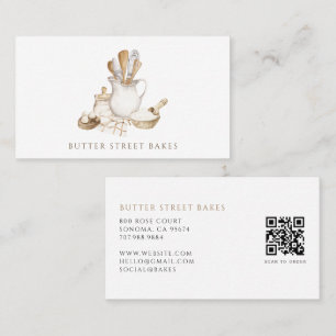 Carte De Visite Chef Pâtissier Boulangerie Aquarelle