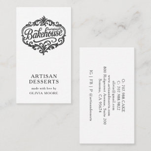 Carte De Visite Chef Pâtissier Boulangerie Élégante