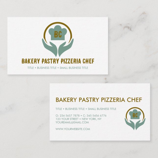 Carte De Visite Chef pâtissier boulangerie Pizzeria Cook (Devant / Derrière)