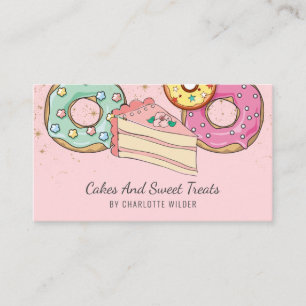 Carte De Visite Chef pâtissier de boulangerie Desserts colorés ros