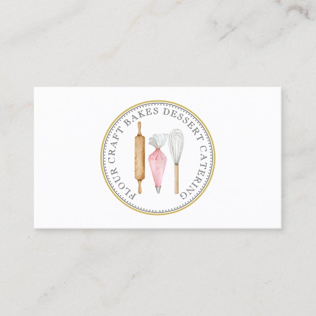 Carte De Visite Chef pâtissier Dessert Traiteur Baker's Tools (Devant)