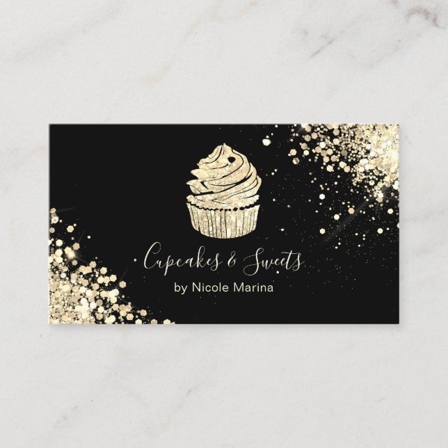 Carte De Visite Chef Pâtissier Élégant de Boulangerie de Cupcakes  (Devant)