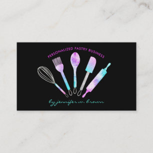 Carte De Visite Chef pâtissier pailleté cuisine fait maison