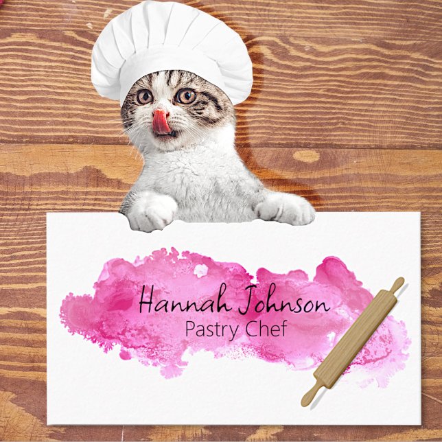 Carte De Visite Chef Pâtissier Rose Enk (Créateur téléchargé)