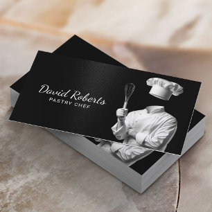 Carte De Visite Chef pâtissier & Whisk Plain Black Cake Bakery